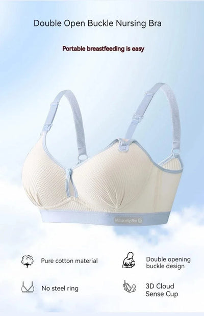 All-season Maternity Bra For Pregnant Women Breast-lifting Anti-sagging Front-opening Design For Breastfeeding Made  Pure Cotton