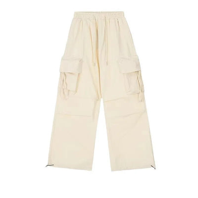 Women Cargo Pants High Waist Big Pocket Drawstring Trousers Vintage Streetwear Fashion Baggy Pants Female Casual Loose Sweatpant