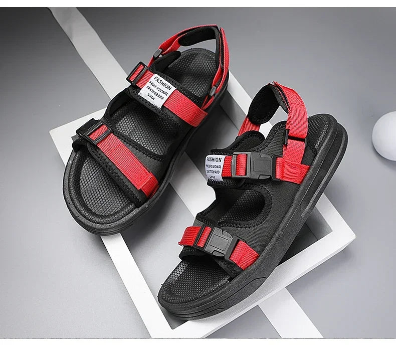 Men Sandals 2024 Trending Men's Luxury Sandals Man Summer 2024 Shiatsu Slippers Flat Sandal Beach Shoes Platform Sandals. Mens