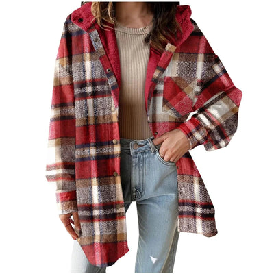 Women Chic Jackets Autumn Winter Lapel Patchwork Coats Casual Office Jacket