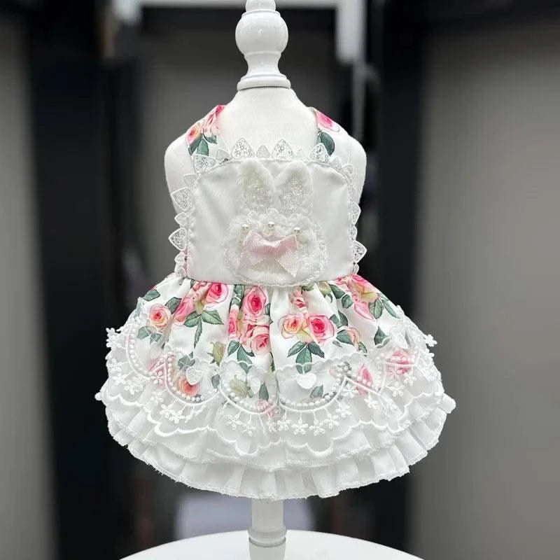 Pet Clothes Dog Skirts Floral Cute Spring And Summer Jumpsuit Small Dog Teddy Bear Clothes Pet Series Essential Clothes For Pet