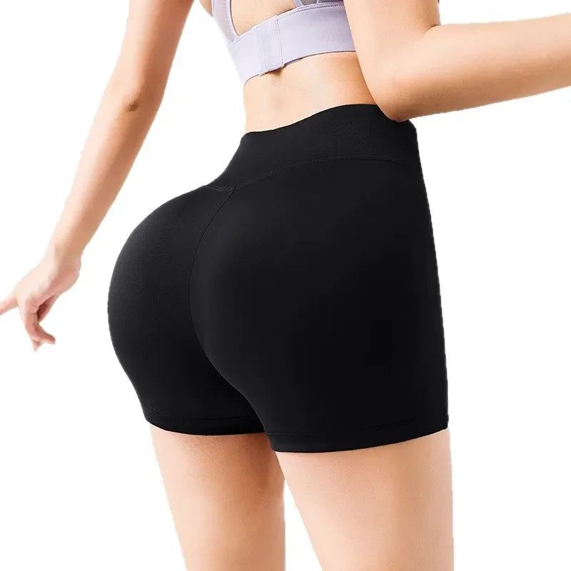 High Waist Butt Lifting Black Biker Shorts for Women - Ideal for Workout & Fitness