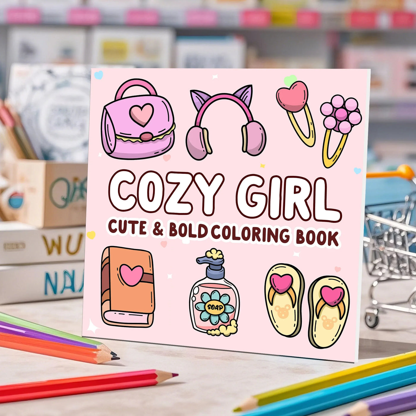 24 Page Comfortable Teenage Adult Illustrated Book Featuring Various Items In a Girl's Drawing Animation 7.8-Inch