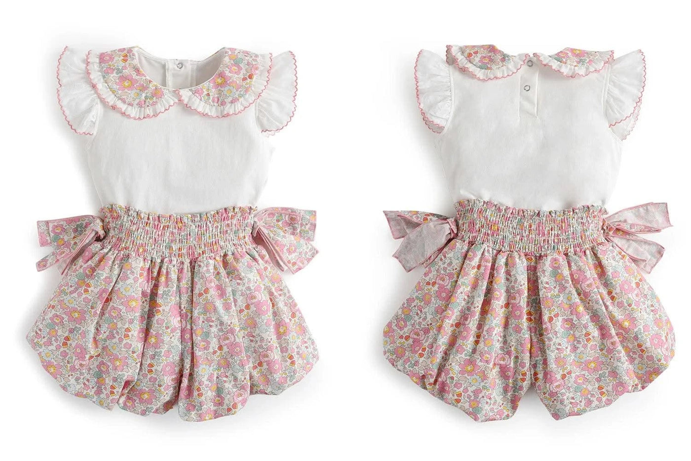 Summer Clothes Set for Baby Girls Kids Kawaii Vest Tops and Floral Printed Butt Pants Children Korean Style Casual Playwear