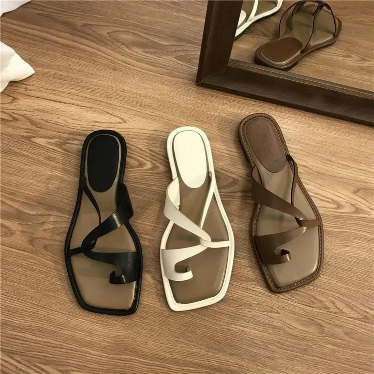 Women's Sandals Summer New 2024 Women Casual Flat Shoes Outdoor Clip Toe Flip Flops Women Beach Non-slip Sandals