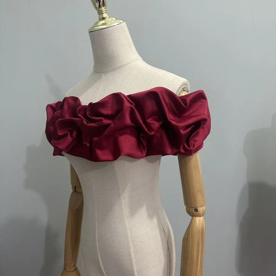 Bridal One-shoulder Satin Shawl Covering Side Breasts Strappy Shawl Lady Dinner Party Dress Scarf Wedding Dresses Accessories