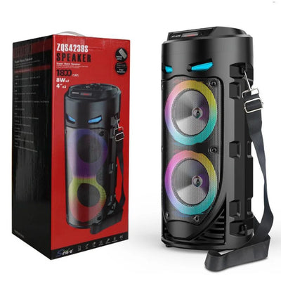 Bluetooth-Compatible Speaker Portable Speaker with Double Subwoofer Deep Bass Lights Loud Boombox Support USB/TF/AUX/FM/BT/MIC