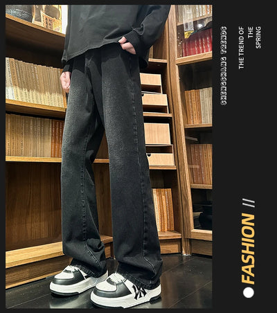 Autumn New Men's Jeans Baggy Straight Wide Leg Male Fashion Vintage Denim Pants Men Youth Popular Brand Streetwear Jean Trousers