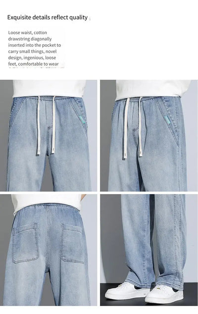 Men's Summer Pants Baggy Thin Model Jeans Pant Wide Legs Loose Casual Trousers Y2k Man Clothing Designer Clothes Man Jean Jorts