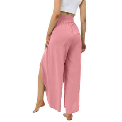 Women Wide Leg Pants High Waisted Yoga Hippie Casual Wear Boho Beach Palazzo Pants Women Jogging Trousers Korean Chiffon