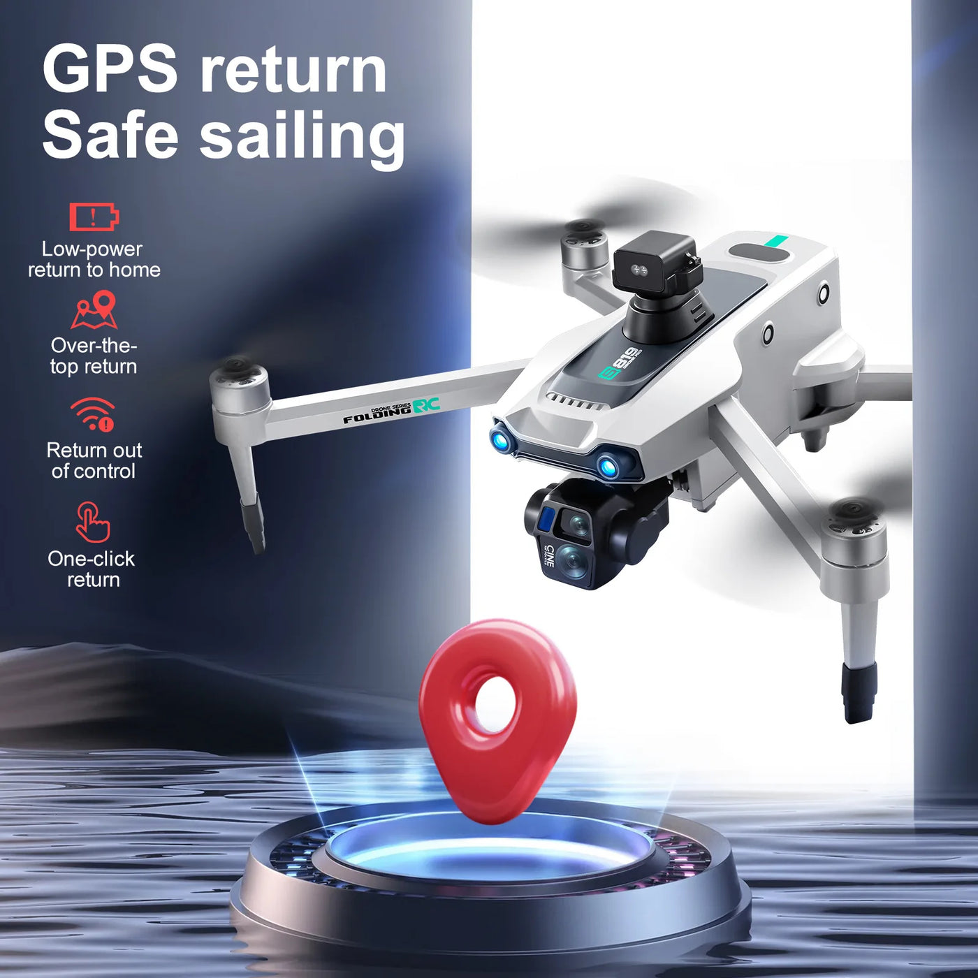 S819 Airdrop Drone with 2.7K GPS 5G Image Transmission 500g Load HD Aerial Photography RC Aircraft