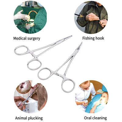 Hand Tool 12.5 16 18cm Hemostatic Forceps Pet Hair Clamp Fishing Locking Pliers Epilation Tools Curved/Straight Tip Cutter Tool