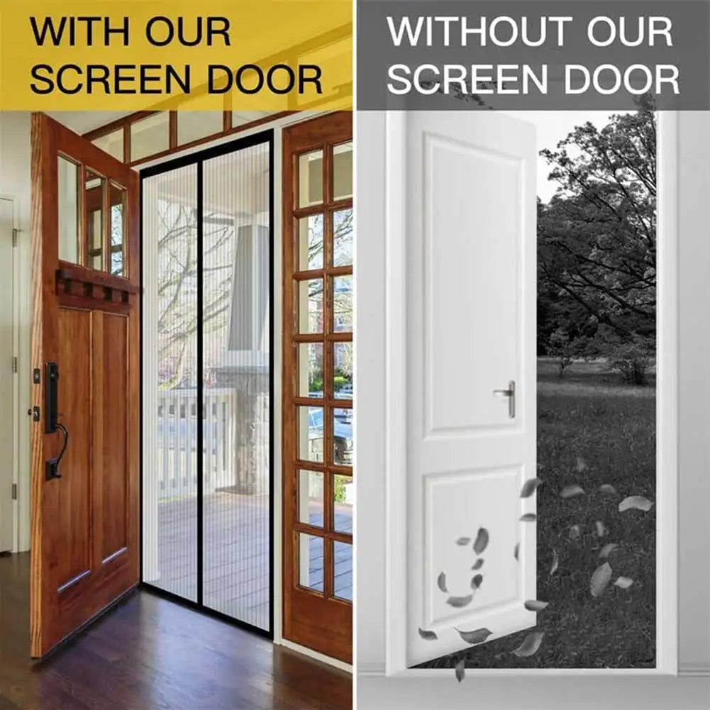 Magnetic Screen Door Screen Door Mesh Keep Bugs Out Heavy-Duty Mesh Curtain Pet and Kid Friendly Works with Front Doors