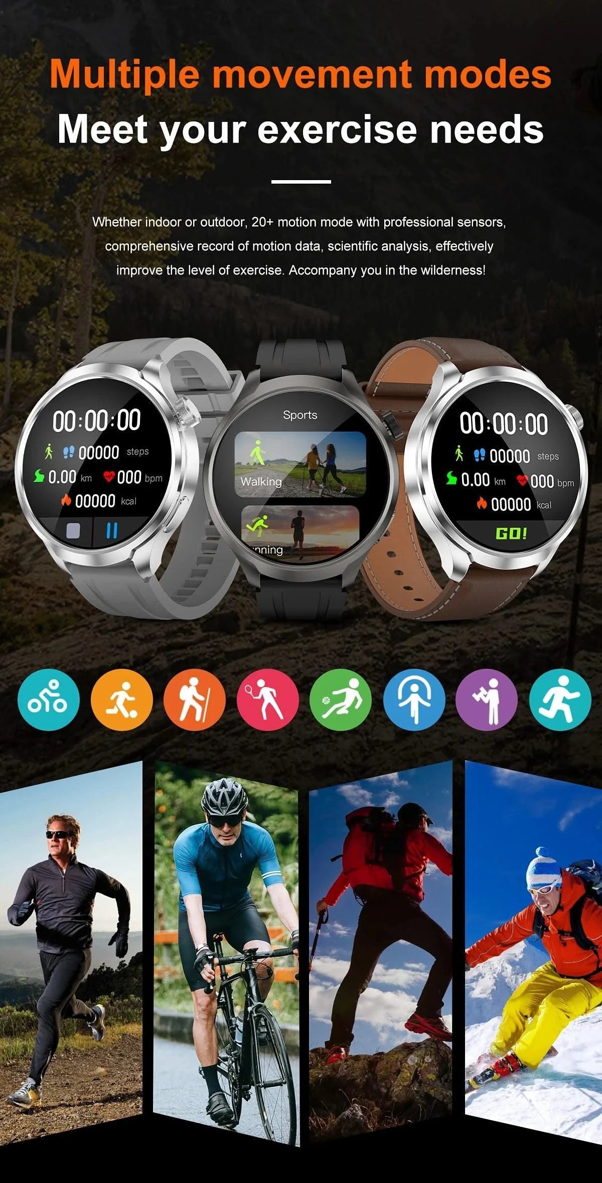 2025 New For HUAWEI High-end Sports Smart Bracelet Men GPS NFC 1.85 AMOLED Screen Compass Waterproof Bluetooth Call Smartwatches
