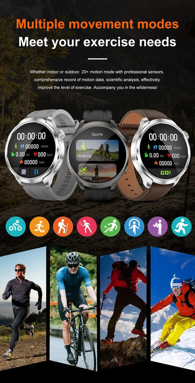 2025 New For HUAWEI High-end Sports Smart Bracelet Men GPS NFC 1.85 AMOLED Screen Compass Waterproof Bluetooth Call Smartwatches