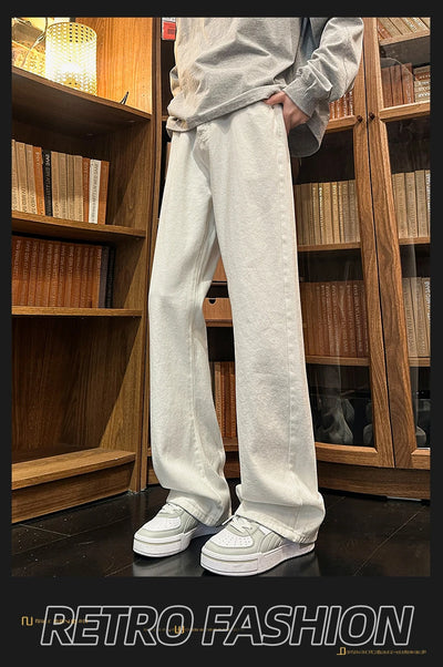 Autumn New Men's Jeans Baggy Straight Wide Leg Male Fashion Vintage Denim Pants Men Youth Popular Brand Streetwear Jean Trousers