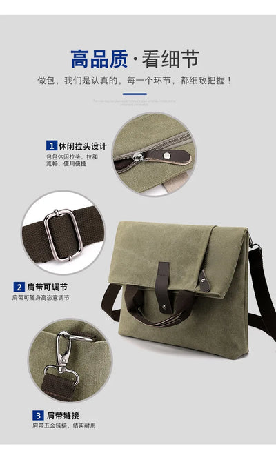 Men's Fashion Canvas Shoulder Bag Business Travel Crossbody bags Men Multifunctional Messenger Bags Briefcase Men Handbags Totes