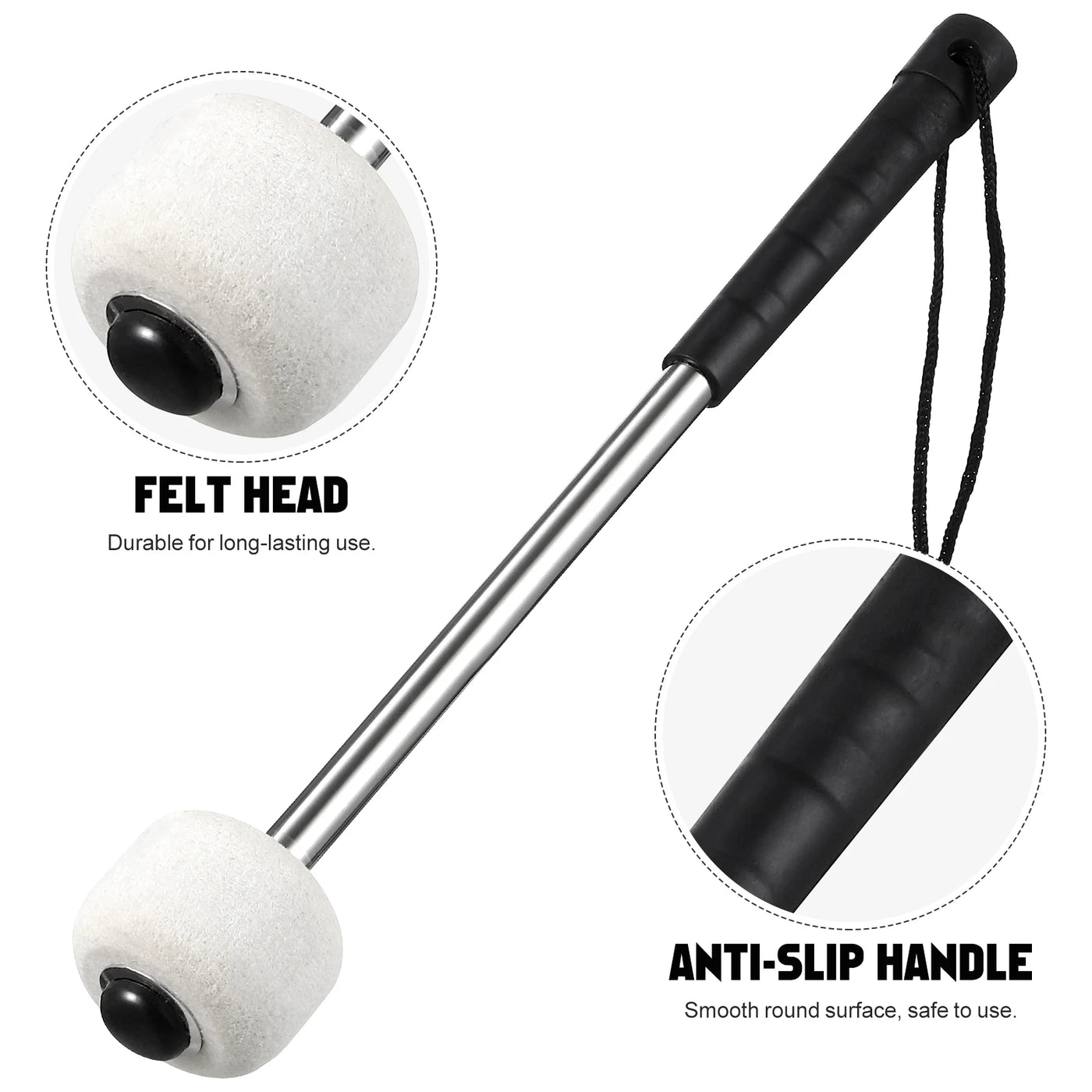 Drum Percussion Repique Musical Instruments Drums Felt Bass Mallets for Kids Rods Sticks Portable Timbales Drum Accessories