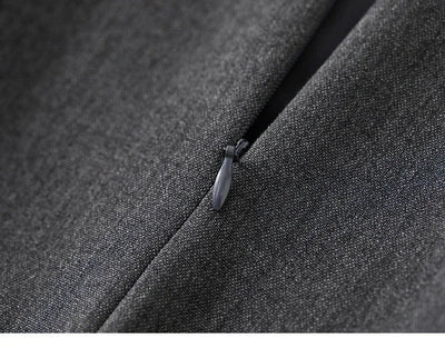 SENTUBILA Two Piece Skirt Sets Women Outfits 2025 Spring Office Ladies V Neck Grey Blazer Jackets Straight Slit Skirt 143Z56241