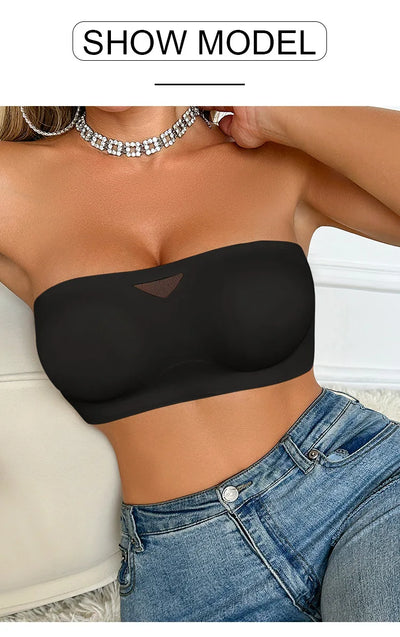 Women Sexy Bra Breathable Seamless Bralette - See-Through Detachable Straps, Push-Up, Comfortable, Non-Slip, Lightweight