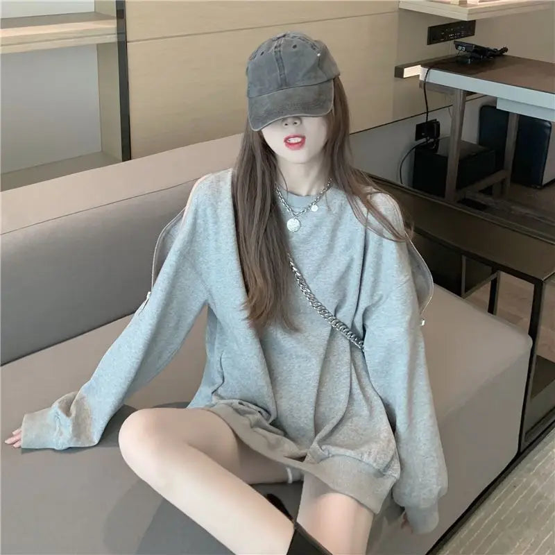 Woman T-shirt Black Plain Top for Women Loose Off Tshirt Shoulder Sexy Designer 2024 New Arrivals Korea Clothing Stylish Alt Tee