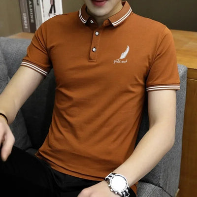 Polo Shirts Print Male with Collar Tee Skinny Mens T-shirt Graphic Tops Vintage Fashion 5xl Short Quarter Sleeve Slim Fit Basic