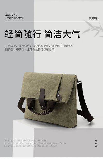 Men's Fashion Canvas Shoulder Bag Business Travel Crossbody bags Men Multifunctional Messenger Bags Briefcase Men Handbags Totes