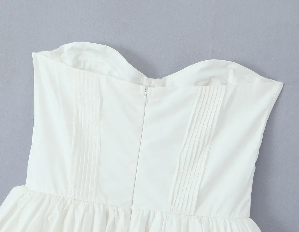 Luxury dresses women 2025 Summer dresses for women evening party dresses bodycon white mini dress elegant ruffle dress tube top