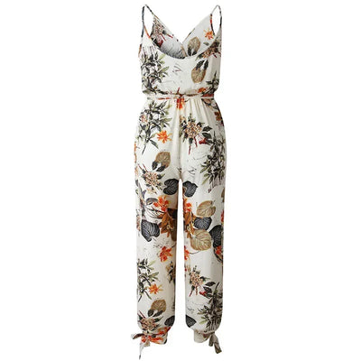 Female Jumpsuit For Women 2025 Summer Floral Print Womens Trousers Bohemian Rompers Jumpsuit Long Pants Overalls Female mujer