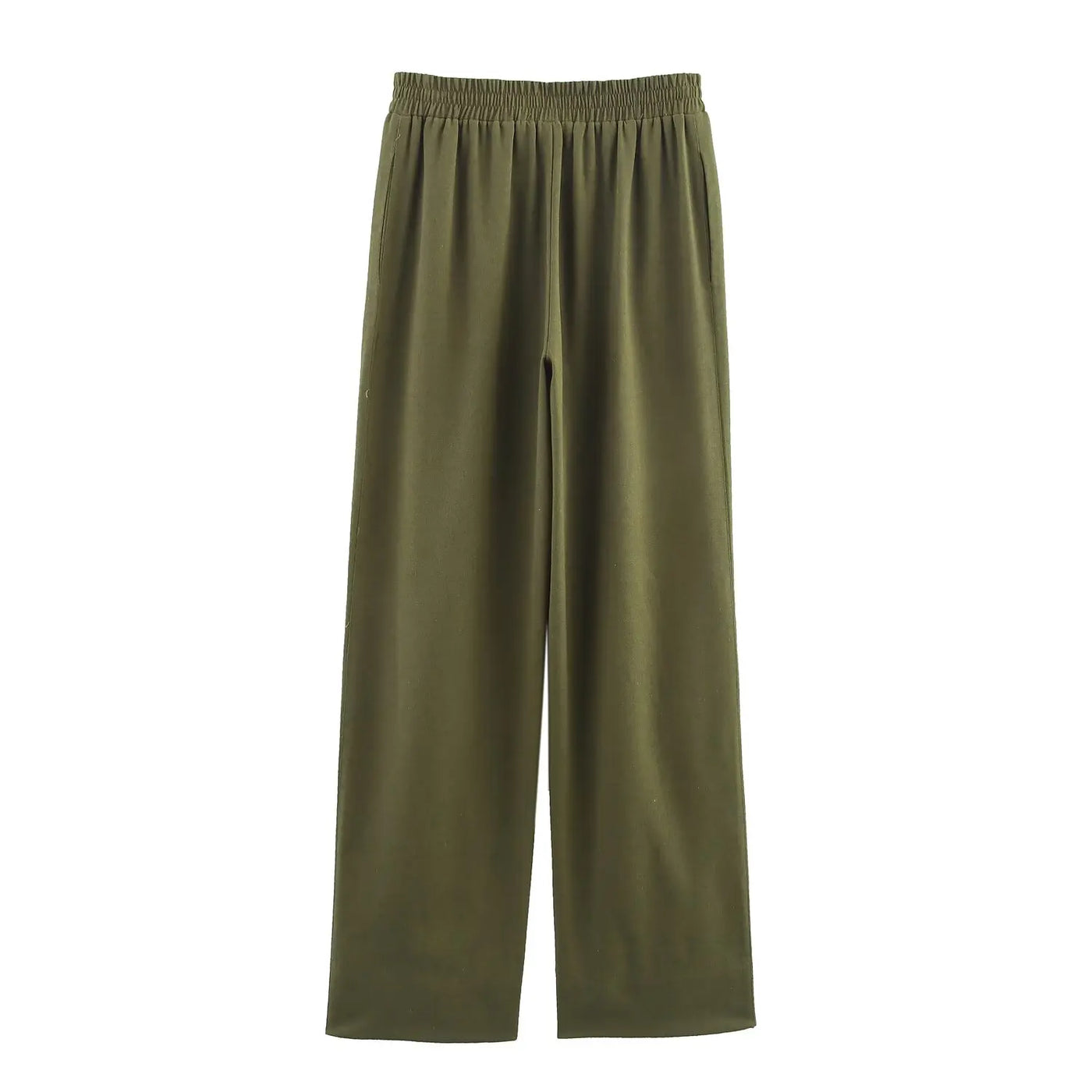 2025 new women's clothing European and American style fashionable versatile blended loose elastic trousers