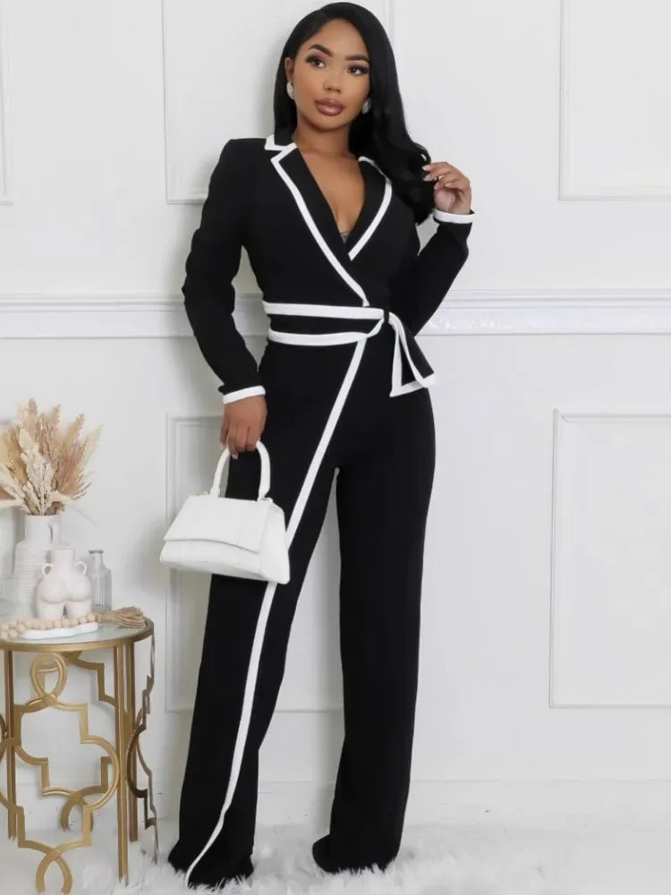 Solid Color Women Jumpsuits For Summer Spring long Sleeve Loose Fashion Streetwear Overalls Wide Leg Pants Trousers 2025