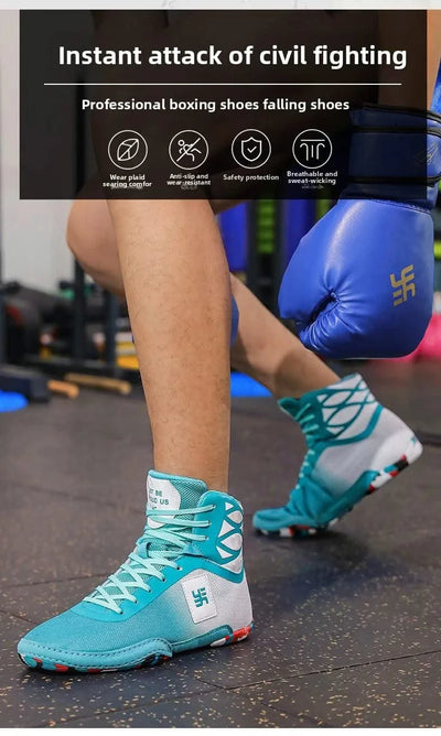2025 New Wrestling Shoes for Men Non Slip Breathable Boxing Sneakers Wrestling Training Shoes Wear-Resisting Combat Sneakers