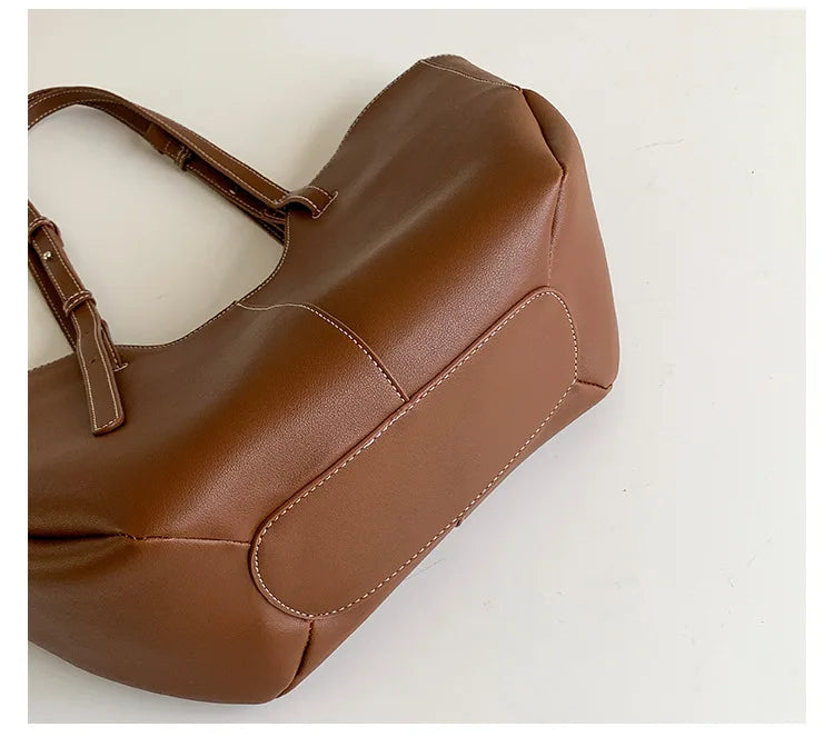 Designer Large Capacity Women Handbag Single Shoulder Portable Shopping Bag Luxury Leather Ladies Commuter Underarm Totes Bag