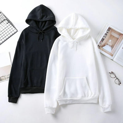 Women Sweatshirt Autumn Hoodie Hooded Solid Color Drawstring Patch Pocket Pullover Long Sleeve Loose Soft Warm Lady Hoodies