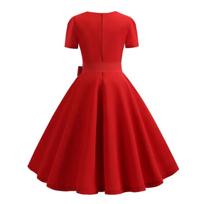 Women Vintage Dress Summer 50s 60s Retro Pin Up Swing Rockabilly Vestidos Elegant Black Polka Dot Office Party Dress