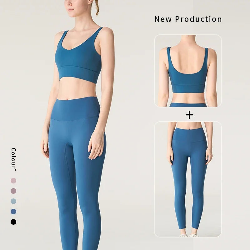 2 Piece Yoga Clothes Women's Tracksuit Athletic Wear Pilates Fitness Yoga Set Tight-fitting Running Underwear Fitness Suit👚👚