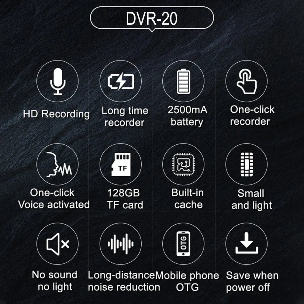 500 Hours Recorder Voice Recorder Noise Cancelling Audio Recorder with Magnetic Attachment Suitable for Lectures, Meetings