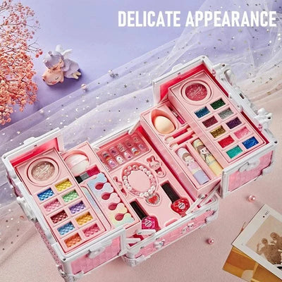 Kids Makeup Kit Little Girls 49 Pcs Washable Makeup Kit Real Girl Princess
