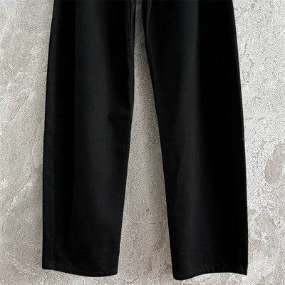 Women's pants 2025 autumn new high waisted slim women's jeans pure cotton straight leg pants  Wide leg pants curved knife jeans