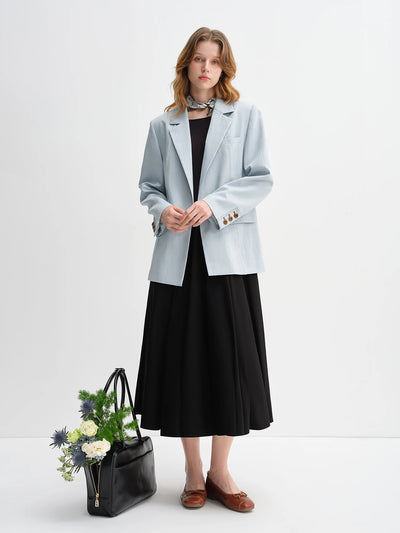 DUSHU Women's Light and Simple Commuting One-button Silhouette Suit 2025 Autumn New Casual Simple Short Jacket 25DS83087