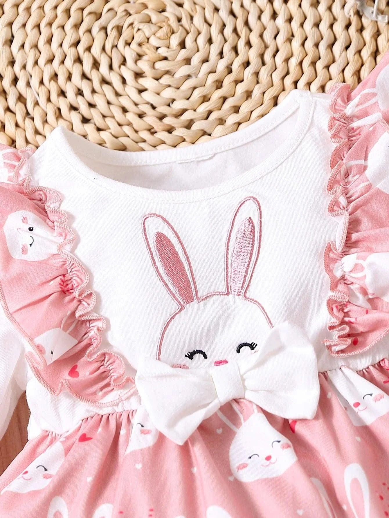 Rabbit Printed Long sleeved Princess Dress For Children |Spring and Autumn  |Infant and Child Party Casual