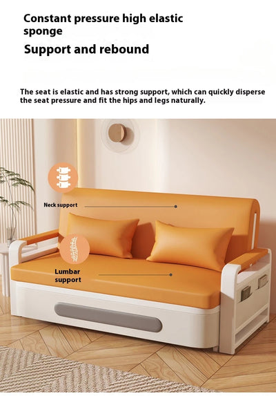 Wide 108cm Single person Bed Apartment Bedroom Living Room Folding 5cm sponge+2cm latex Telescopic Home Sofa Bed Dual-Purpose