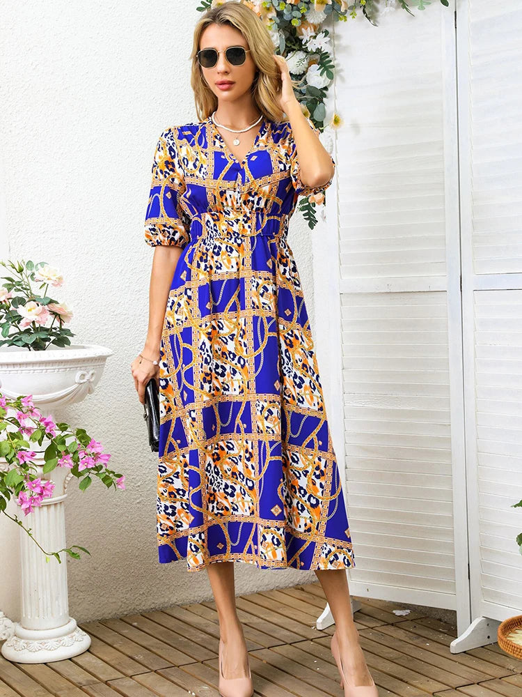 Women Summer Floral Long Dress,Fashion Women's Bohemian Dresses,Woman Clothing,Woman Clothes,Sundress,New In Dress 2025