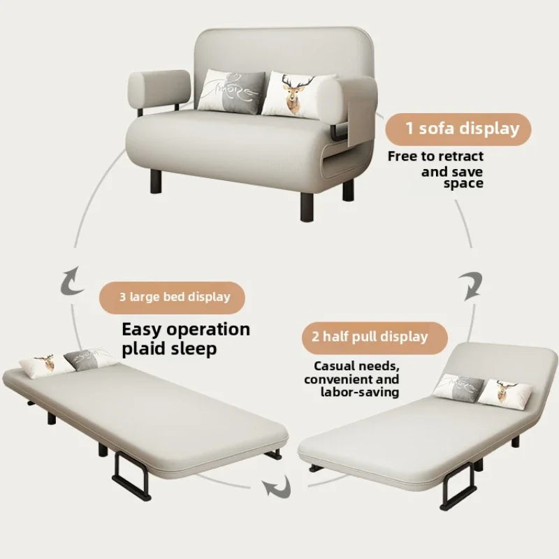 Sofa bed folding dual-purpose small apartment living room Internet celebrity telescopic bed single balcony