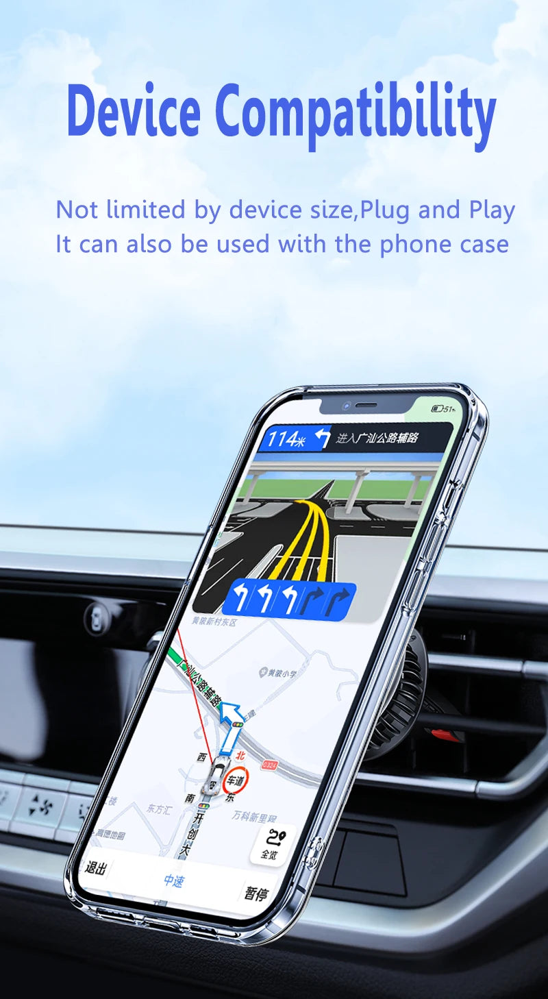 Magnetic Phone Holder Compatible With MagSafe Car Mount for iPhone 14 13 12 Car Air Vent Clip Cellphone Mount Phone Bracket