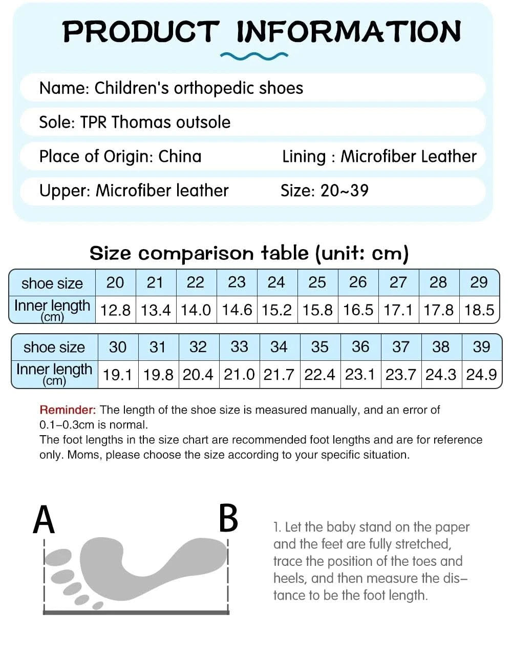 Boys Children Orthopedic Shoes For Kids Summer Sandals Toddler Leather Varus Clubfoot Footwear 2-8Year