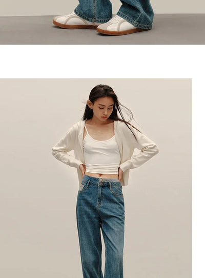Semir 2025 Women Jeans Autumn New High-waisted Wide-leg Pants All-match Trousers for Women