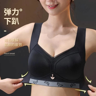 Women's Full Coverage Wirefree smooth Plus Size Bra Non Padded Bra Sexy Seamless Large Size Bra Push Up Sports Brassiere 50E 52E