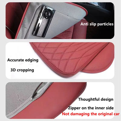 54cm Breathable Car Seat Cushion Luxury Leather Commercial Vehicle Non-slip Support Pad Universal High Rebound Sponge Seat Cover