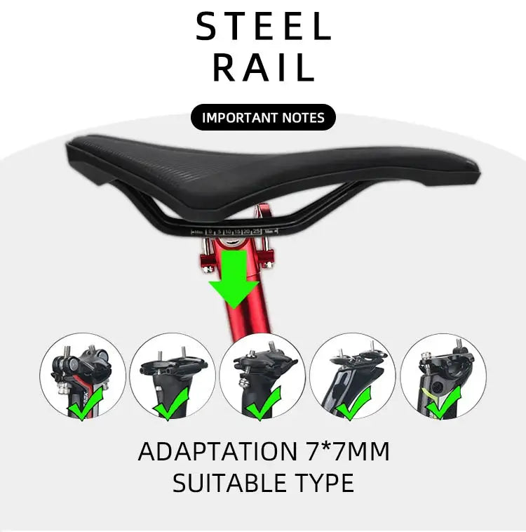 KOCEVLO Bicycle Seat Saddle Mtb Road Bike Steel Saddles Mountain Bike Racing Saddle Pu Breathable Soft Comfortable Cushion